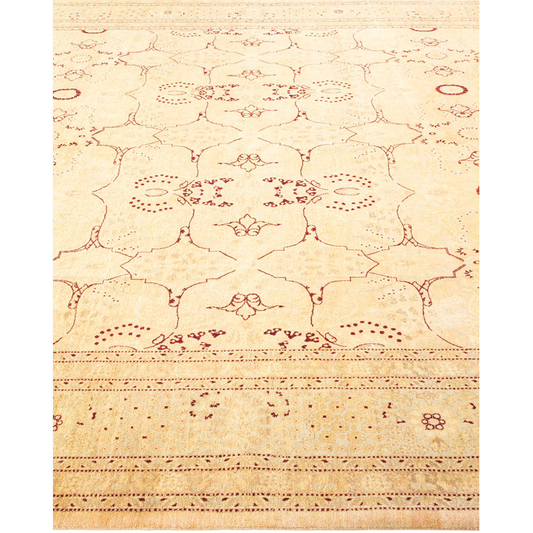 Handmade Red and Beige Wool 8' x 10' Area Rug