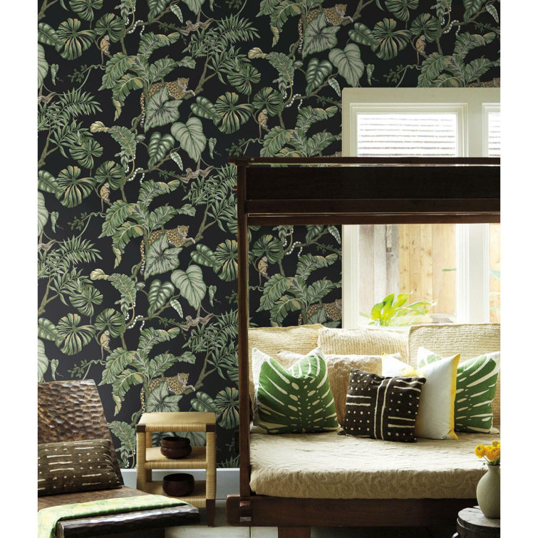 Exotic Black Jungle Cat Vinyl-Coated Wallpaper