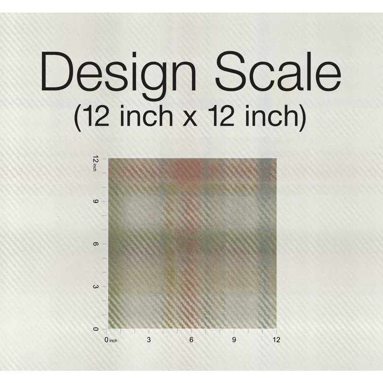 Neutral Plaid Vinyl-Coated Washable Wallpaper Roll