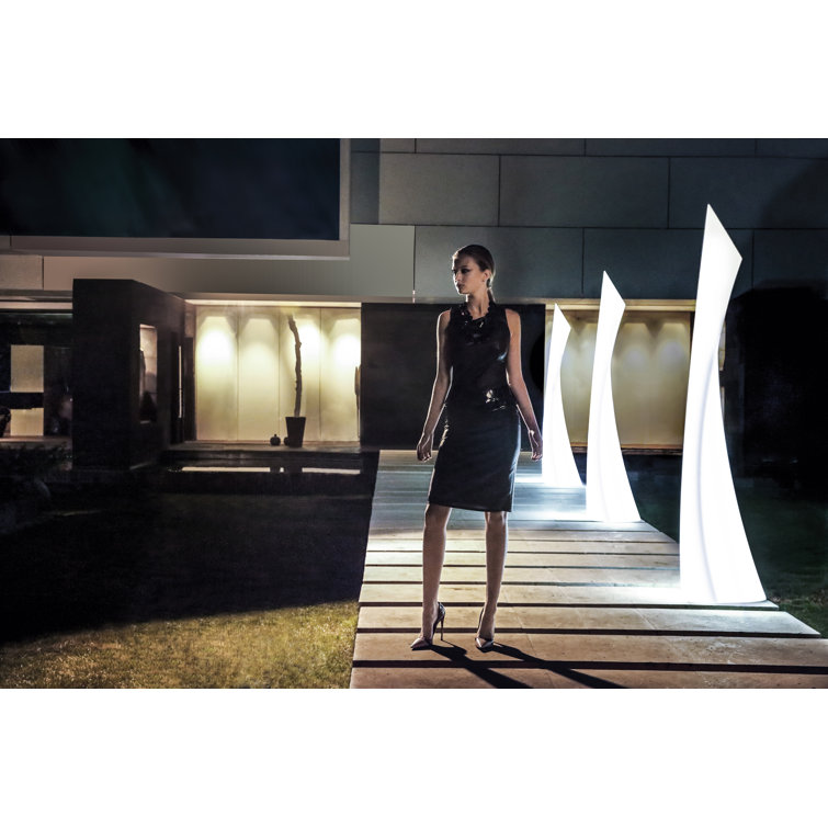 Ice Blue Cordless Polyethylene Outdoor LED Floor Lamp