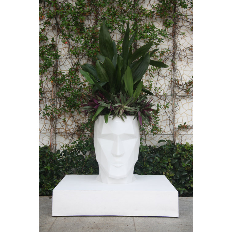 Ice White Polyethylene Abstract Outdoor/Indoor Planter