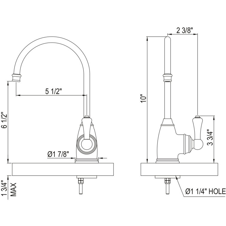 Polished Nickel Brass Single Hole Kitchen Faucet