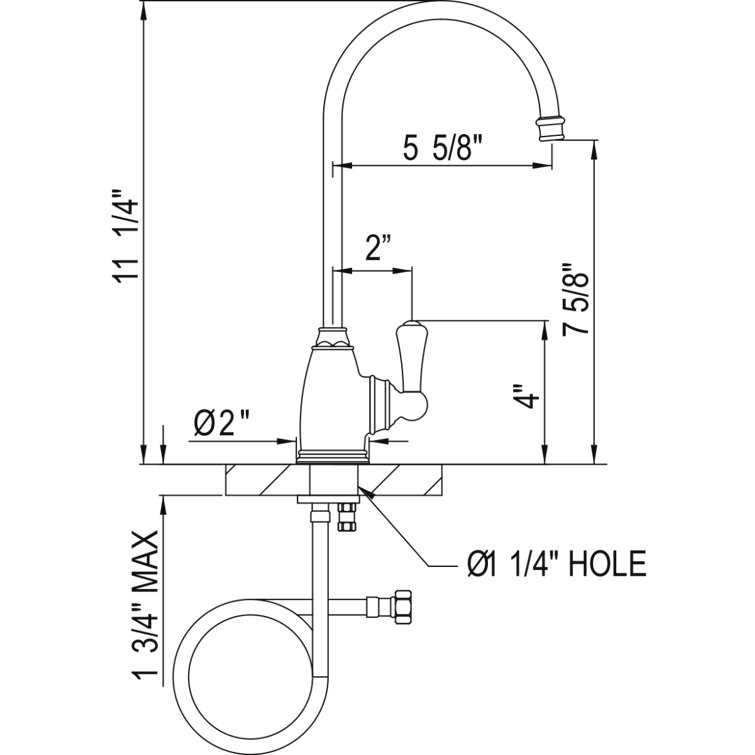Traditional Georgian 11'' Polished Nickel Kitchen Faucet in Brass