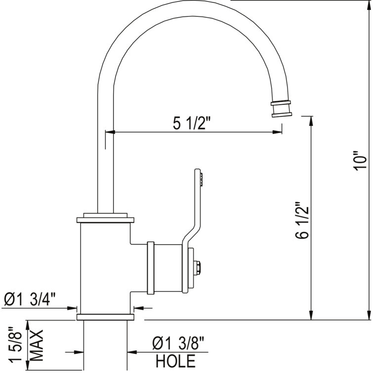 Polished Nickel Brass Single Handle Kitchen Faucet