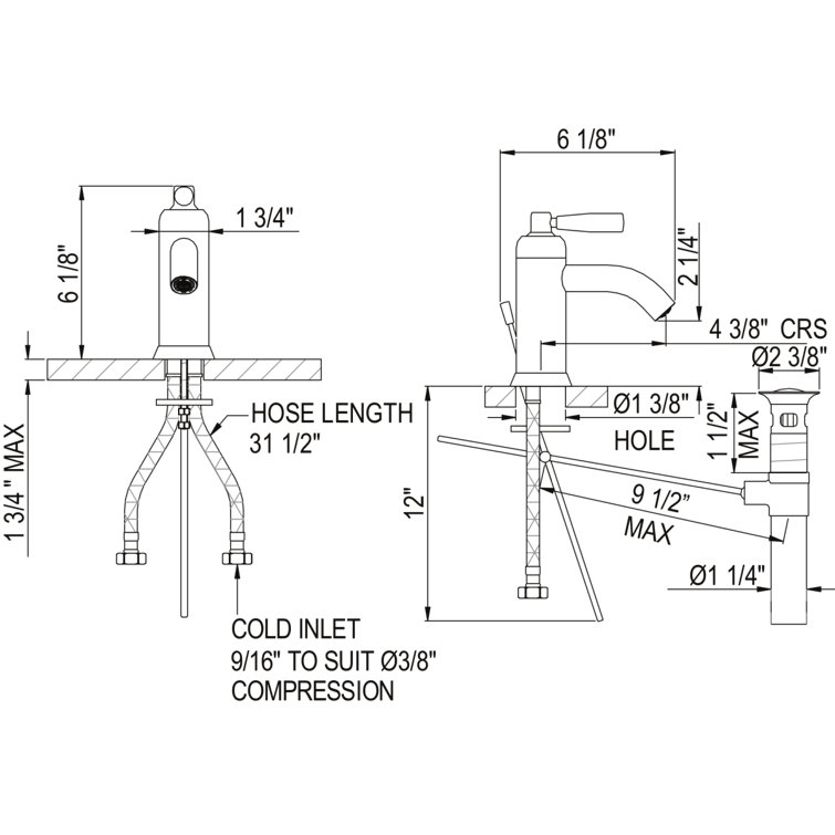 Holborn Polished Nickel Minimalist Single Hole Faucet