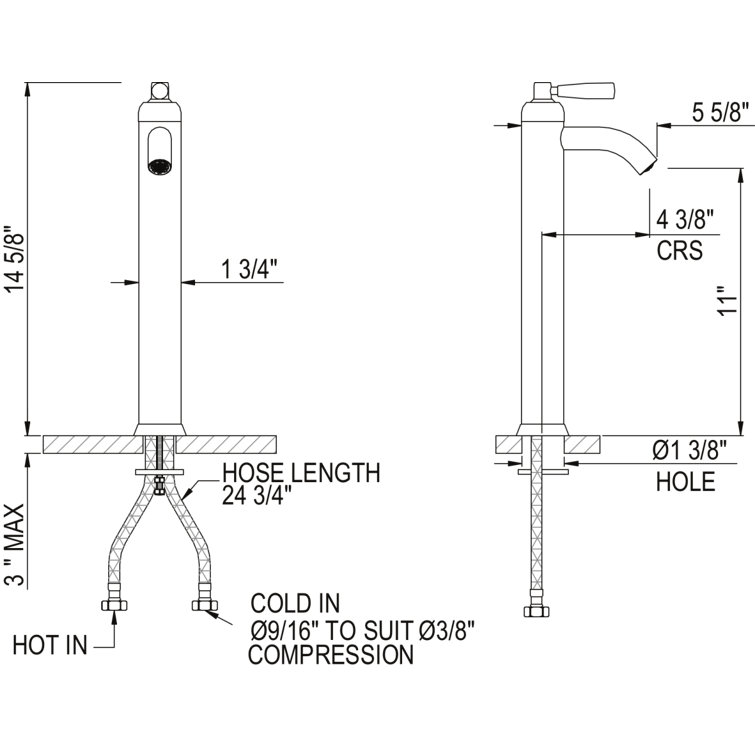Polished Nickel Tall Single Handle Vessel Faucet