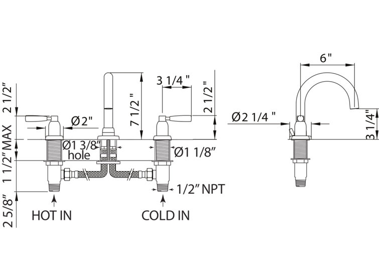 Elegant Polished Nickel 7.5" Transitional Widespread Faucet