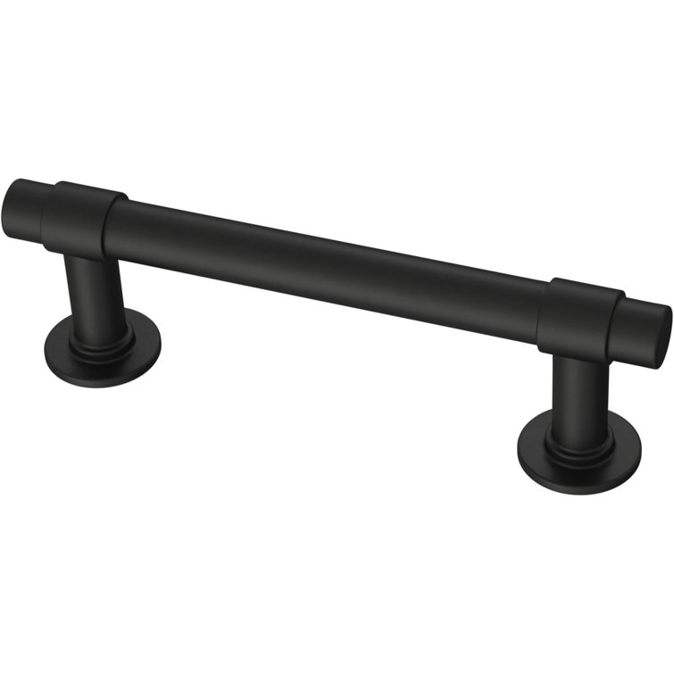 Francisco 3" Matte Black Brass Bar Pulls with Mounting Hardware
