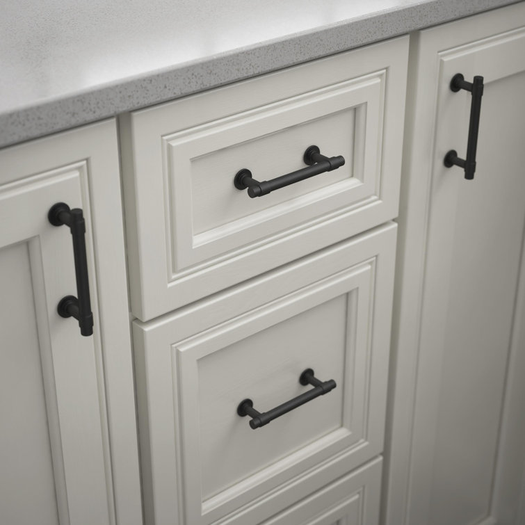 Francisco 3" Matte Black Brass Bar Pulls with Mounting Hardware