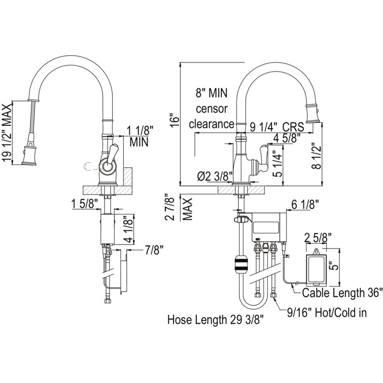 Polished Nickel Traditional Pull-Down Kitchen Faucet