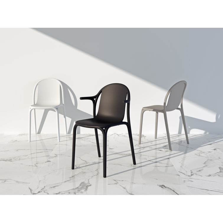 Brooklyn Tortora Modern Outdoor Stacking Dining Chair with Cushion
