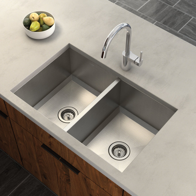 31-Inch Stainless Steel Undermount Double Bowl Kitchen Sink