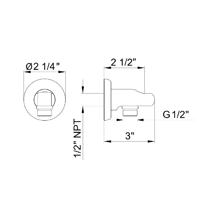Polished Chrome Handshower Wall Outlet with Holder