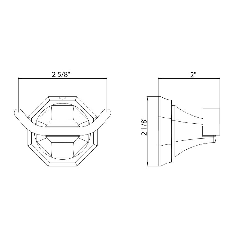 Polished Nickel Double Wall Mount Robe Hook