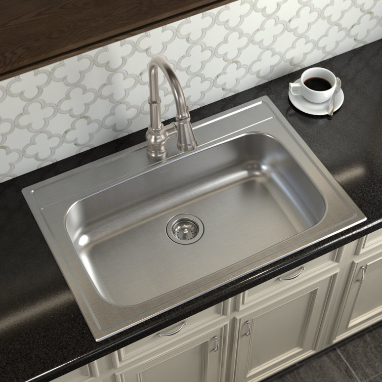 33-Inch Stainless Steel Single Bowl Drop-In Kitchen Sink