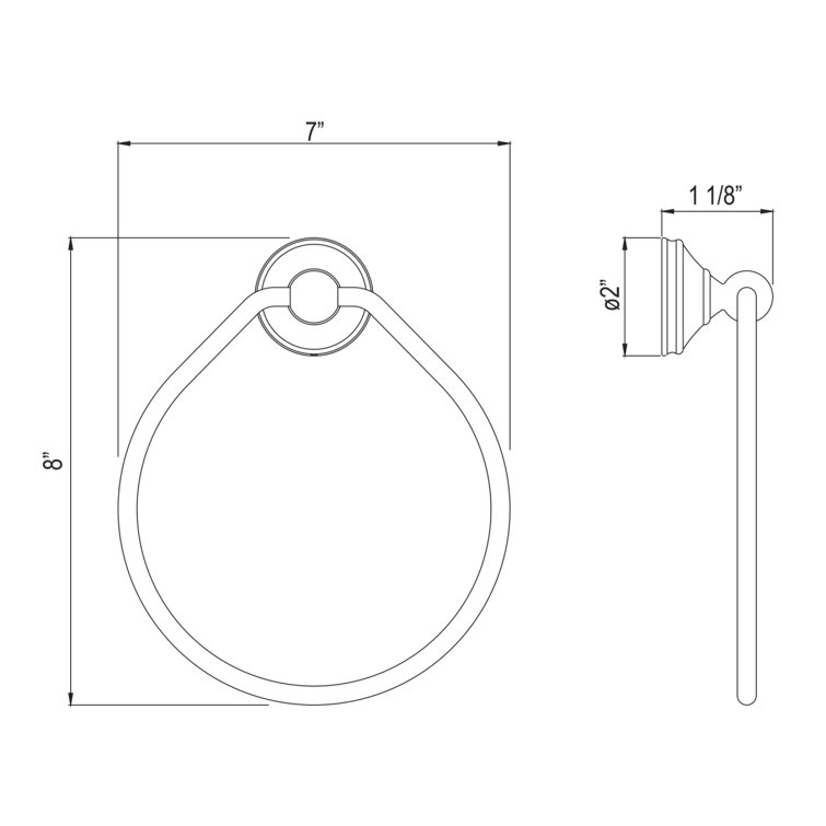 Polished Nickel Traditional Wall Mounted Towel Ring