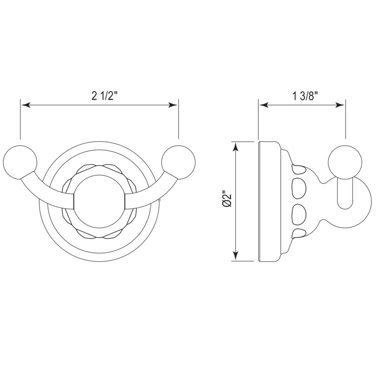 Edwardian Polished Nickel Double Robe Hook