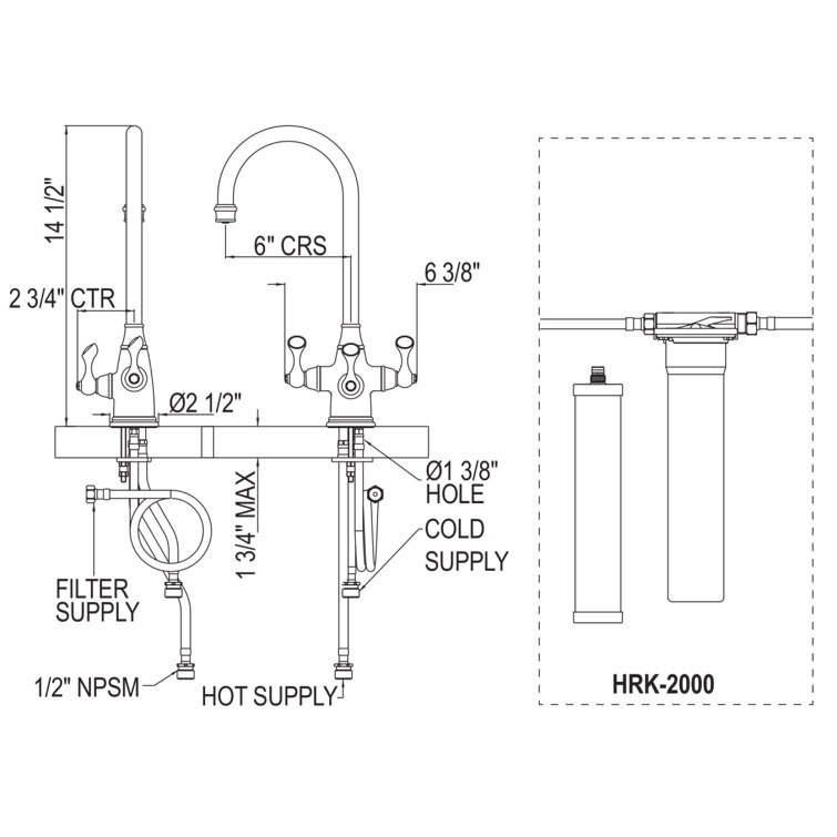 Elegant Georgian Polished Nickel Dual-Handle Bar Faucet