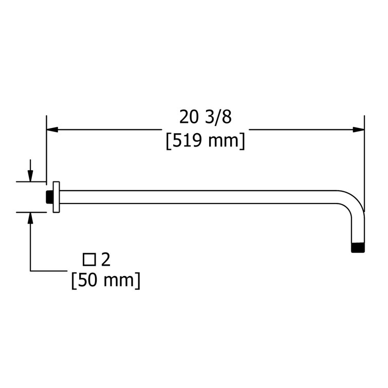 20'' Polished Nickel Wall Mount Shower Arm