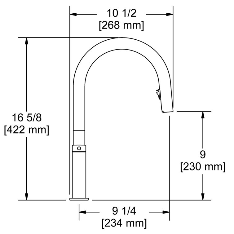 Modern Stainless Steel High Arc Pull-Down Kitchen Faucet