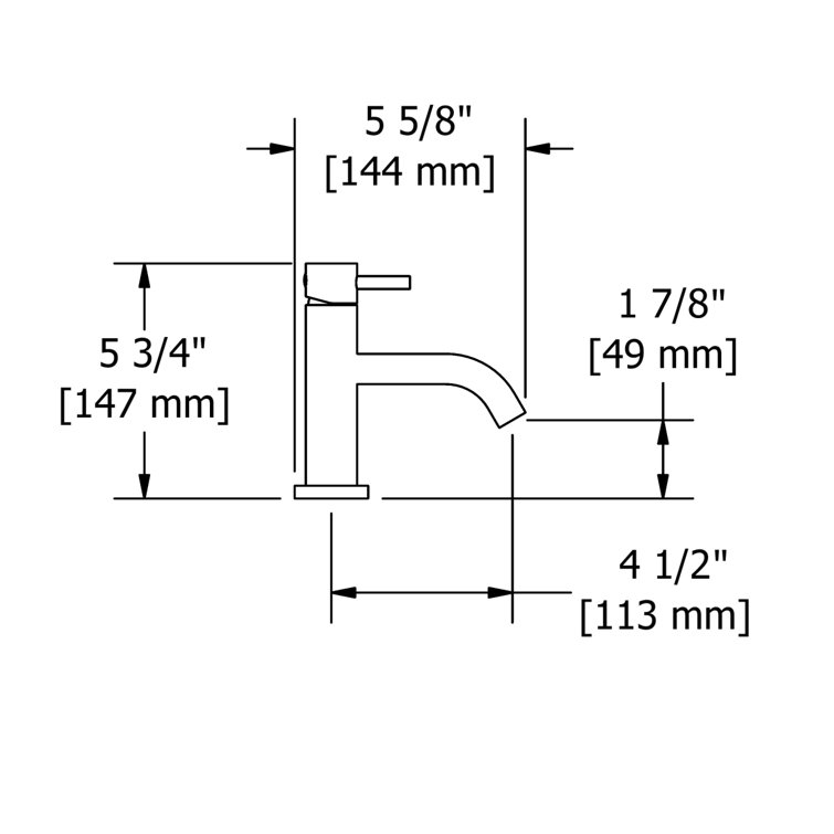 Brushed Nickel Single Hole Modern Bathroom Faucet