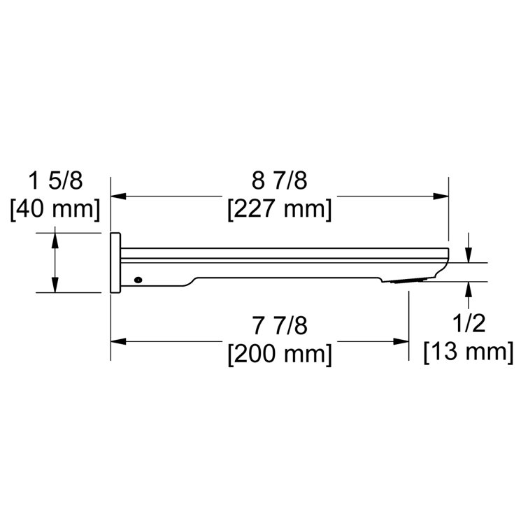 Equinox Sleek 7.875'' Brushed Nickel Wall Mount Tub Spout