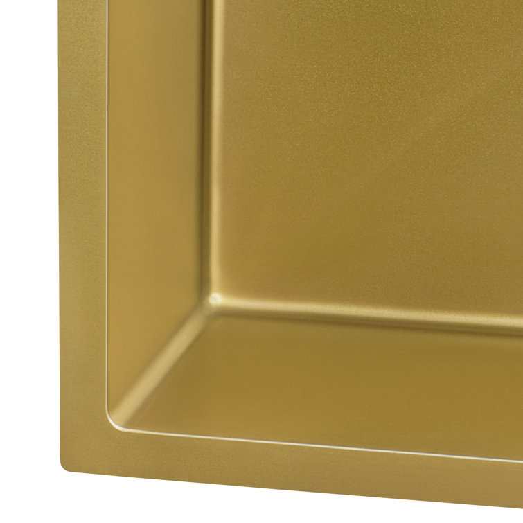 Ruvati 15" Matte Gold Stainless Steel Drop-In Bar Sink