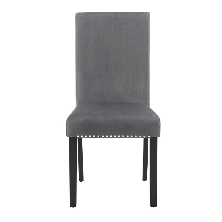 Celeste 5-Piece Gray Faux Marble and Velvet Dining Set