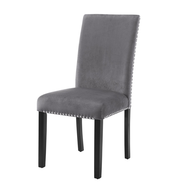 Celeste 5-Piece Gray Faux Marble and Velvet Dining Set