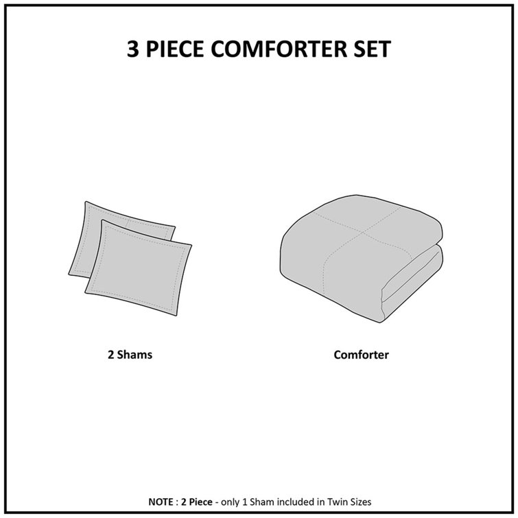 King Brown Plaid Microfiber Reversible Comforter Set