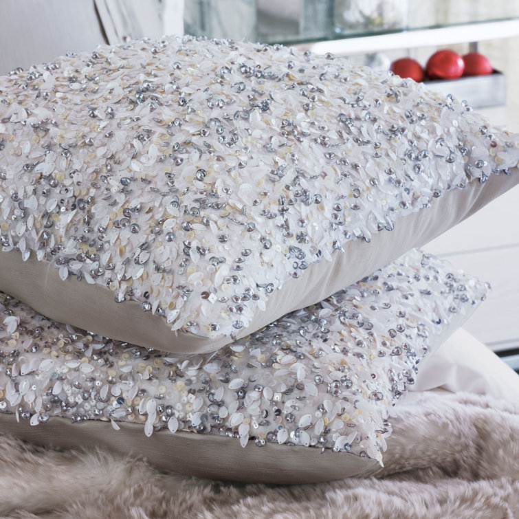 Vionnet Sparkling Sequin Square Nursery Throw Pillow
