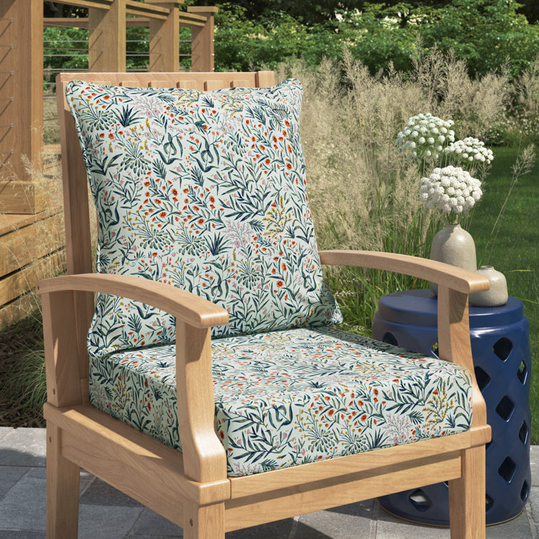 Pistachio Botanical Outdoor Deep Seat Cushion Set, 24 x 24, Polyester