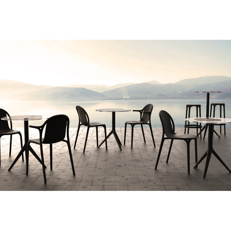 Eugeni Matte Black Stackable Polypropylene Dining Chair