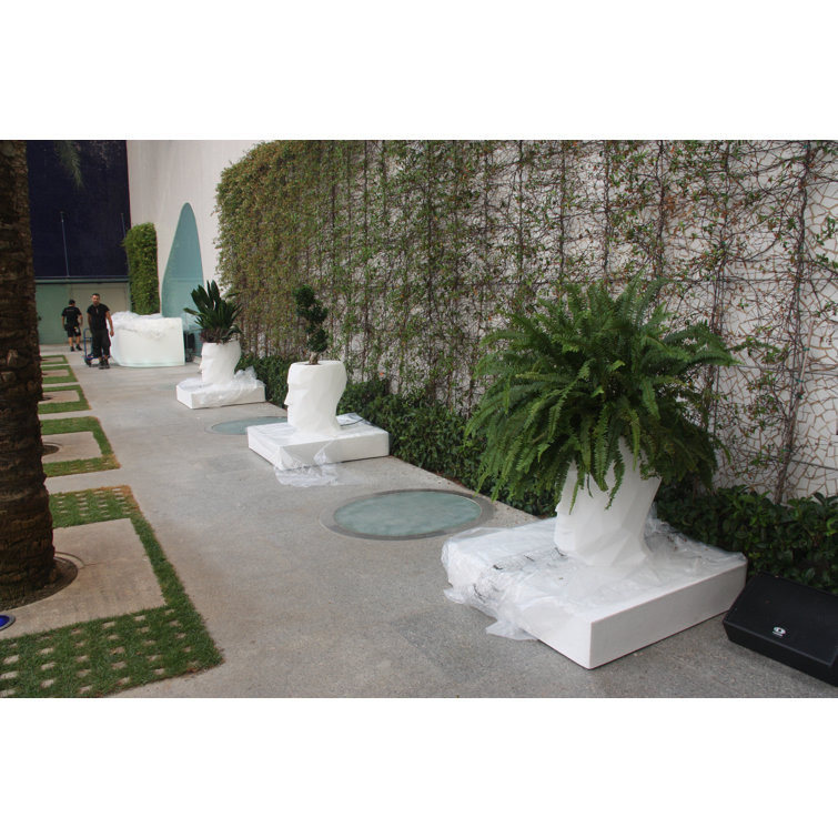 Ice White Polyethylene Abstract Outdoor/Indoor Planter