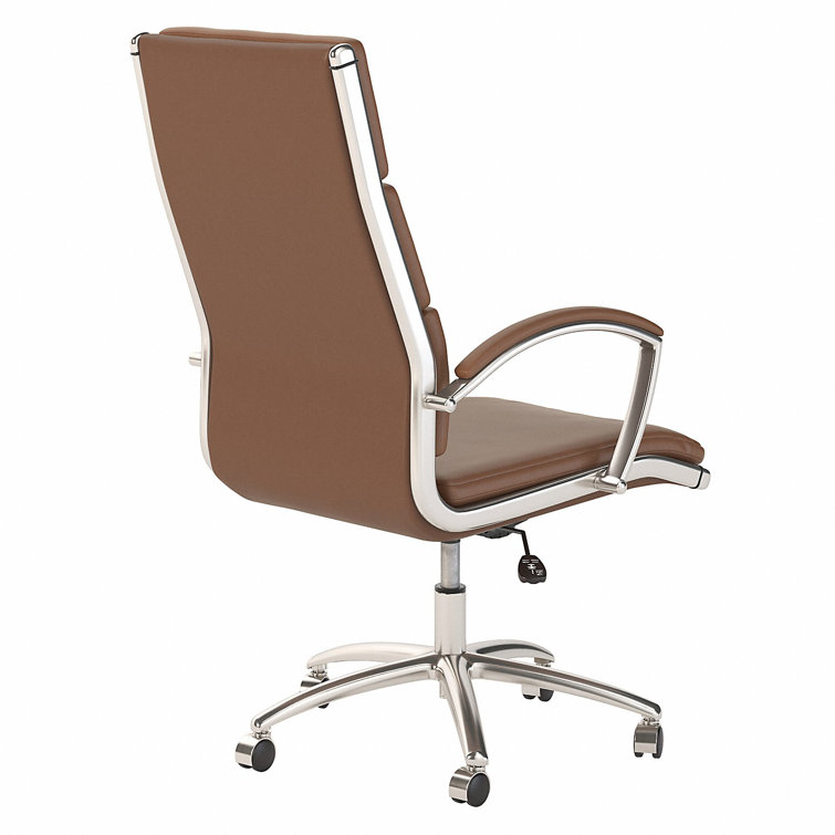 Saddle Leather High Back Swivel Executive Office Chair