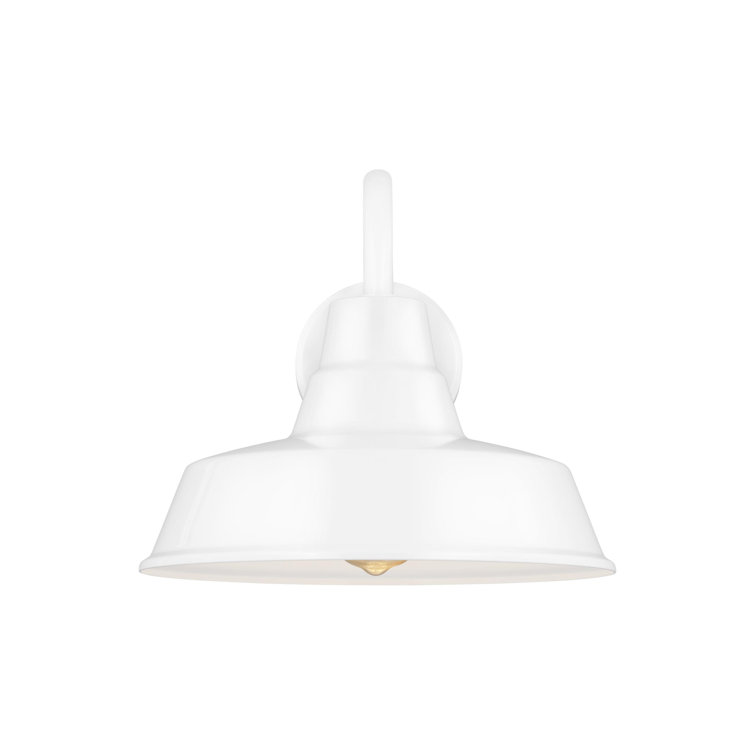 Fisher White Bronze Lantern Dimmable Outdoor Sconce, 12"Dia