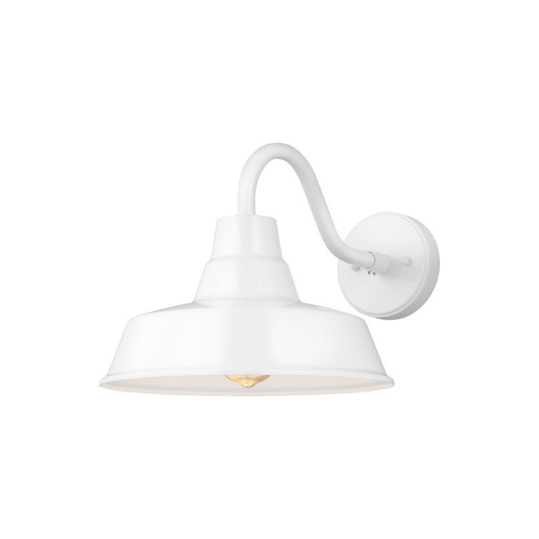 Fisher White Bronze Lantern Dimmable Outdoor Sconce, 12"Dia