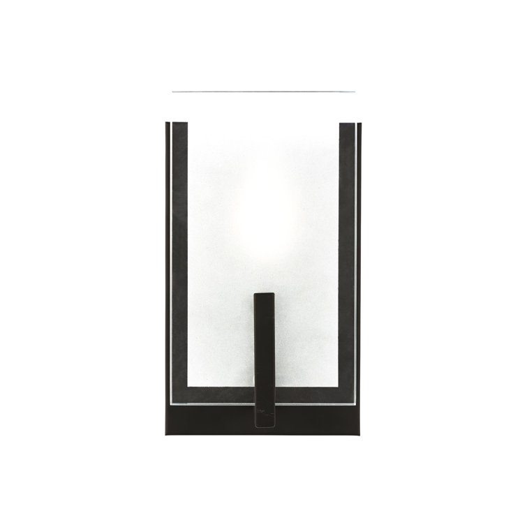 Midnight Black Outdoor Dimmable Wall Sconce with Clear Glass