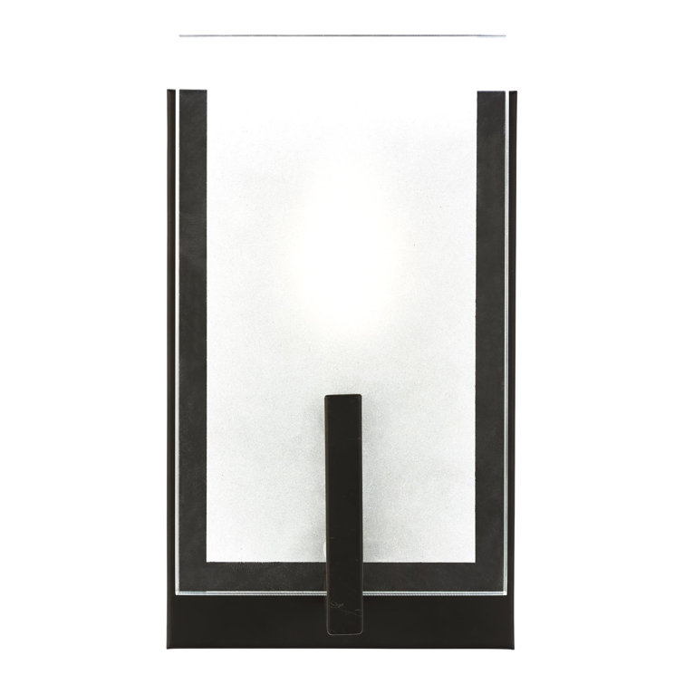 Midnight Black Outdoor Dimmable Wall Sconce with Clear Glass