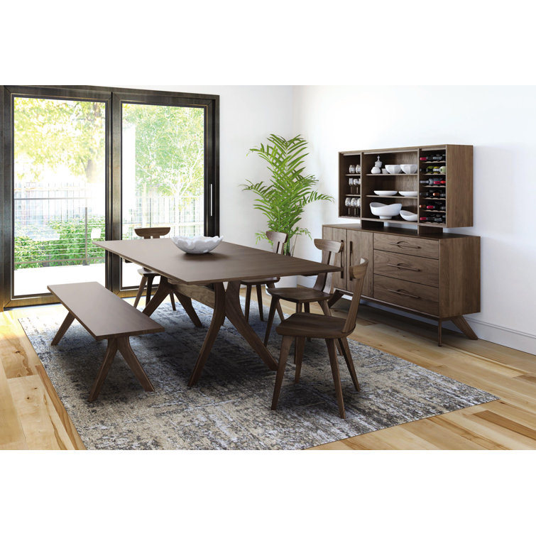 Audrey Natural Walnut Solid Wood Bench with Squared Legs
