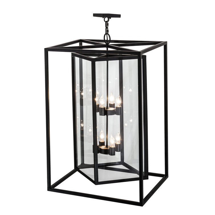 Kitzi 24" Blackwash Steel and Glass LED Chandelier