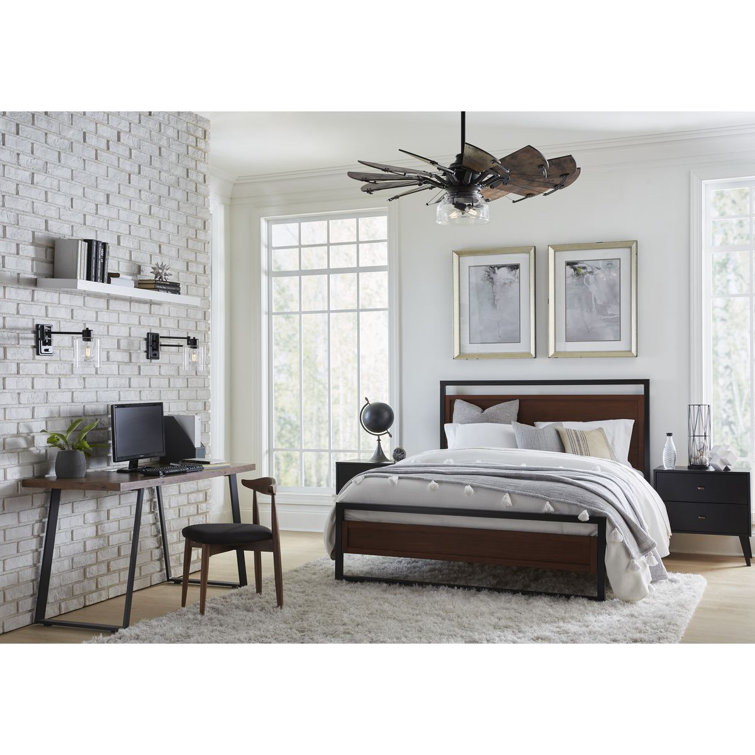 60-Inch Matte Black Windmill Ceiling Fan with Remote