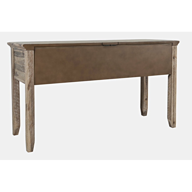 Rustic Shores 56" Grey Wash Acacia Home Office Desk with USB & Power Outlet