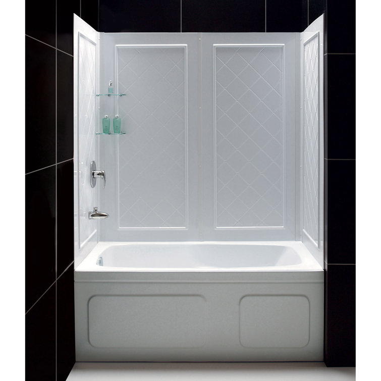 Infinity-Z 60" Clear Glass Sliding Tub Door with Dark Bronze Frame
