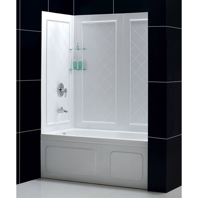 Infinity-Z 60" Clear Glass Sliding Tub Door with Dark Bronze Frame