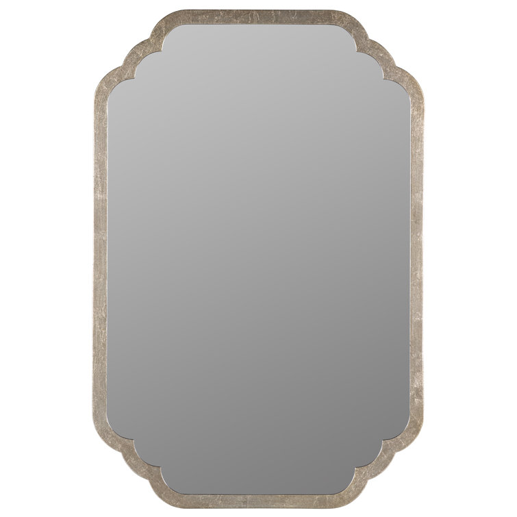 Carol Rectangular Wood & Silver Leaf Vanity Wall Mirror