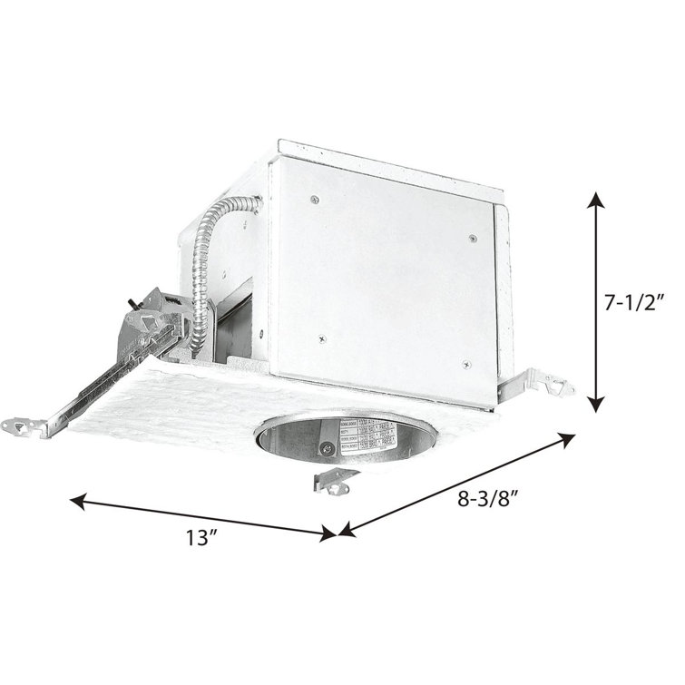 Aluminum White 6" Recessed Housing for Incandescent Light