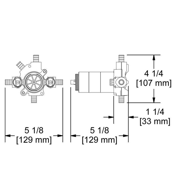 Gold and Silver Brass Thermostatic Pressure Balance Valve