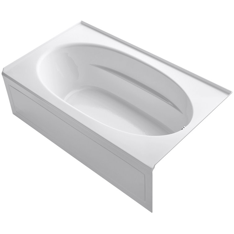 Windward 72" x 42" White Acrylic Alcove Bathtub