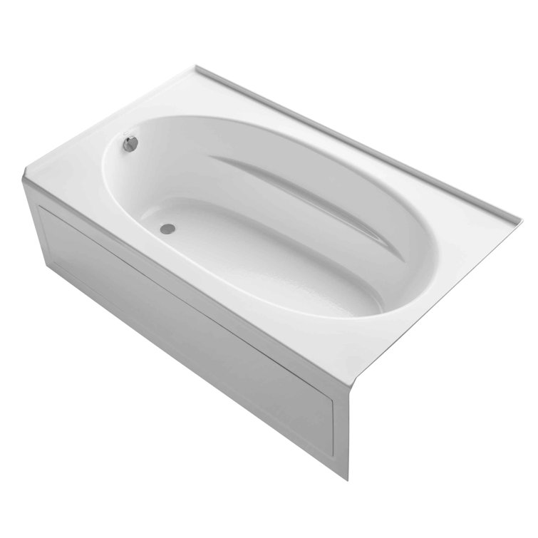 Windward 72" x 42" White Acrylic Alcove Bathtub